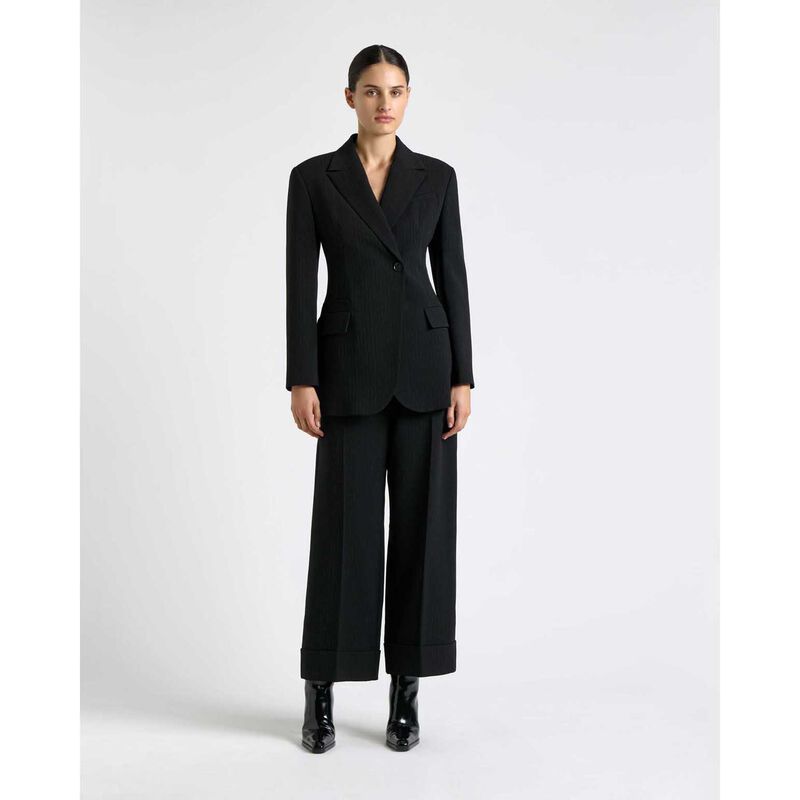 Cue Acetate Pinstripe Curved Hem Blazer image number 3